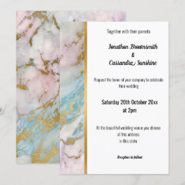 INVITACIÓN DEL GUIÑO DE ORO CLÁSICO DE MÁRMOL PAST