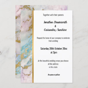 INVITACIÓN DEL GUIÑO DE ORO CLÁSICO DE MÁRMOL PAST