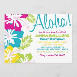 Invitación del Hawaiian de Luau del verano