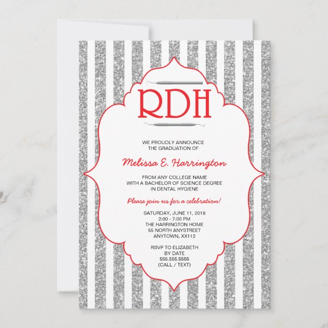 Invitación del higienista dental graduado por el P (Anverso)