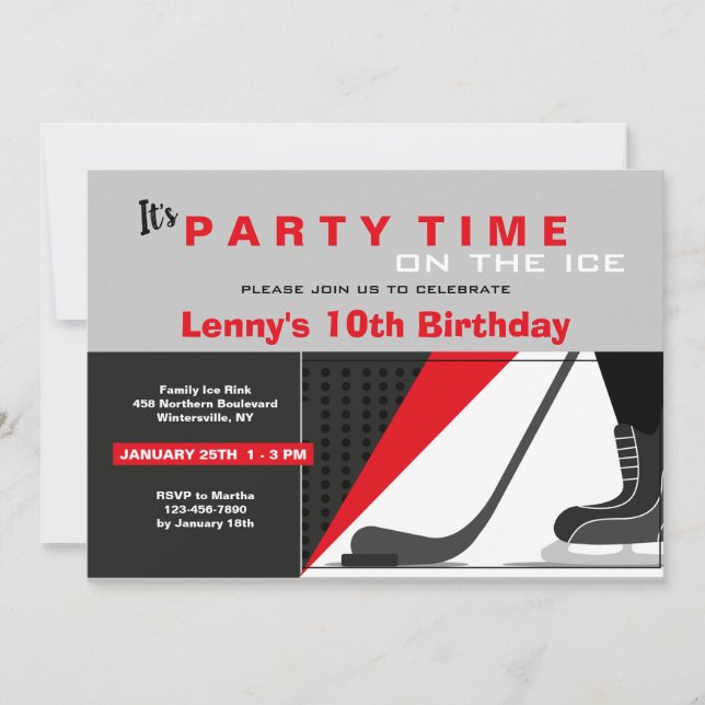 invitación del Hockey-tema (Anverso)