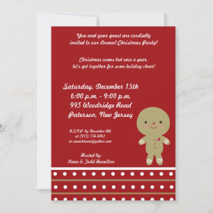 Invitación del hombre de pan jengibre 5x7