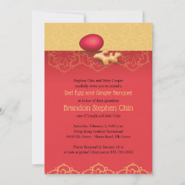 Invitación del huevo rojo y el jengibre