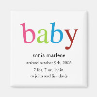 Invitación del imán del bebé