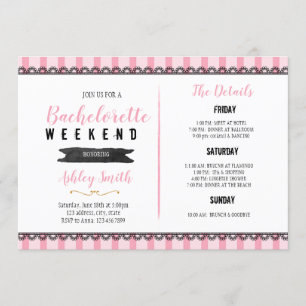Invitación del itinerario de Bachelorette del tema