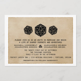 Invitación del jugador de dados del PERSONALIZADO 