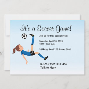Invitación del jugador de fútbol del chica