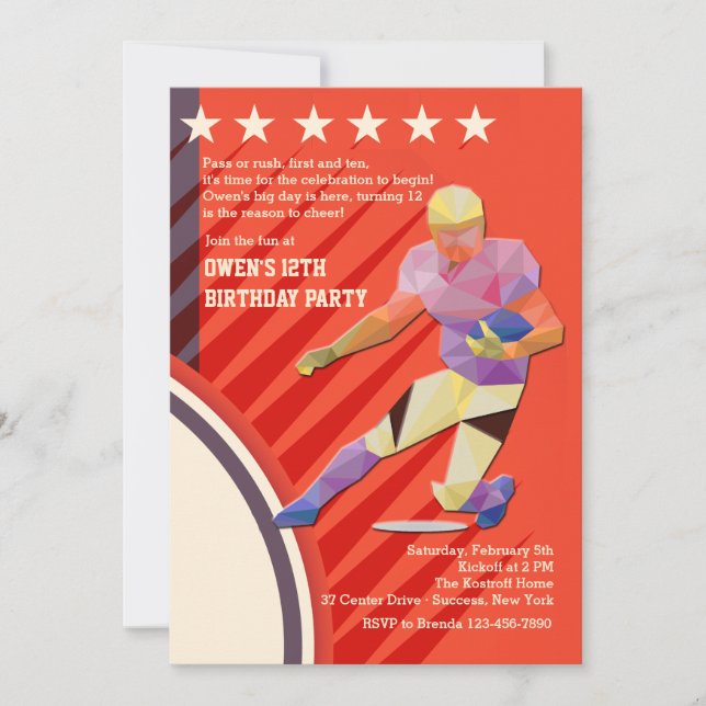 Invitación del jugador de fútbol estrella (Anverso)