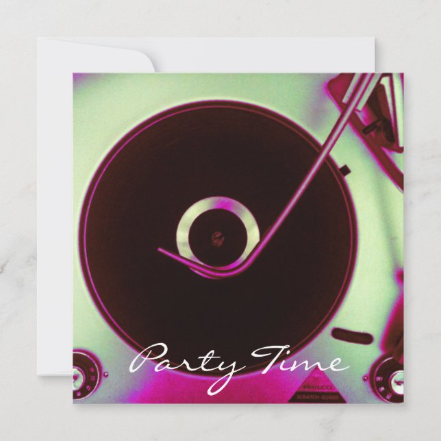 Invitación del jugador de grabación de vinilo retr (Anverso)