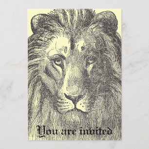 Invitación del león del vintage