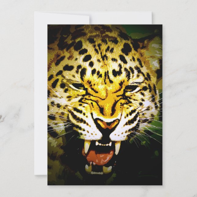 Invitación del Leopardo Roaring (Anverso)