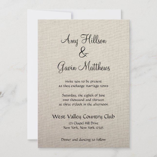 Invitación del lino fino (Anverso)