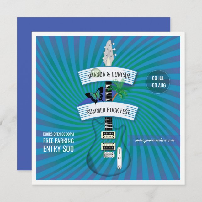 Invitación del logo del Festival de Rock de Verano (Anverso / Reverso)