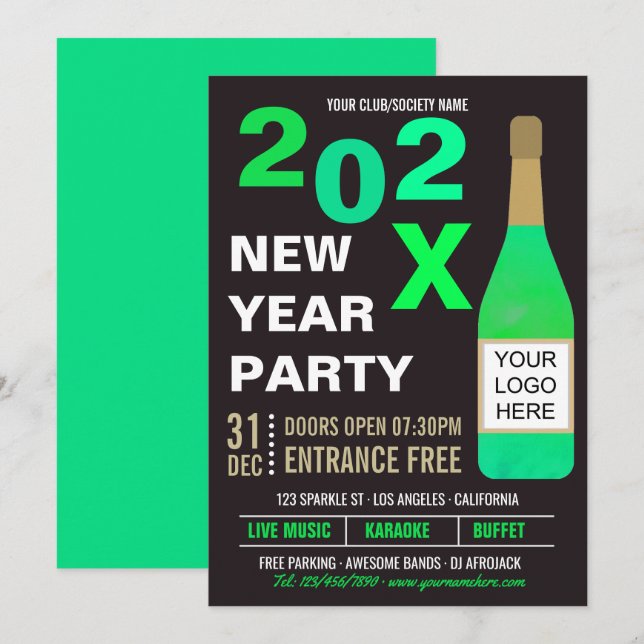 Invitación del logo del New Yve Eve Club/Society B (Anverso / Reverso)