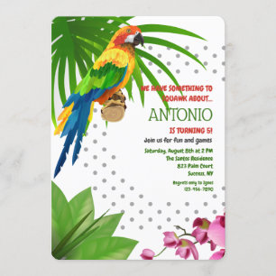 Invitación del loro de la selva tropical