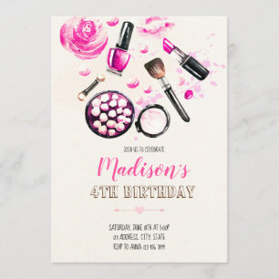 Invitación del maquillaje del purpurina