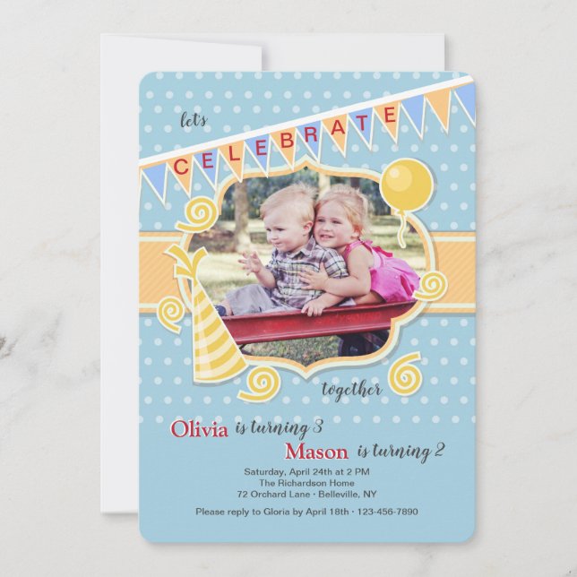 Invitación del marco de la foto de la celebración (Anverso)