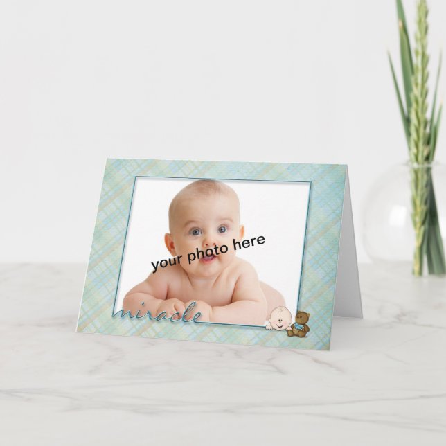 Invitación del marco fotográfico de Baby Boy (Anverso)