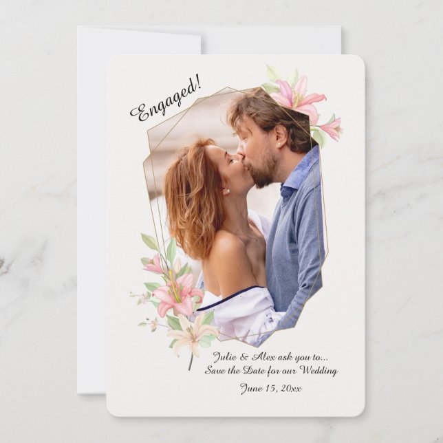 Invitación del marco fotográfico de Summer Lilies (Anverso)