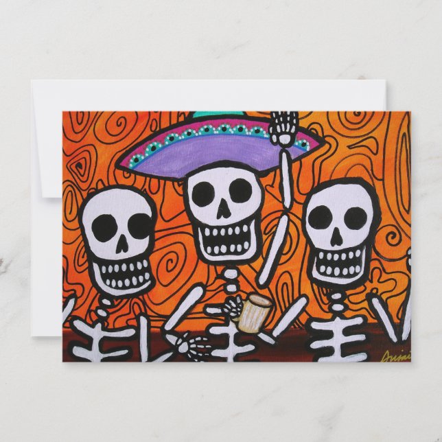 Invitación del Mariachi de Dia de los Muertos (Anverso)