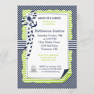 Invitación del marinero al bebé en la marina y ver