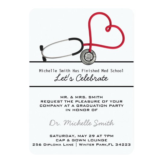 Invitación del médico graduación del estetoscopio | Zazzle.es