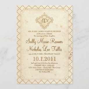 Invitación del monograma del cuento de hadas