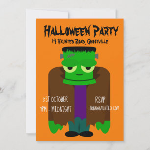 Invitación del monstruo verde de la fiesta de Hall