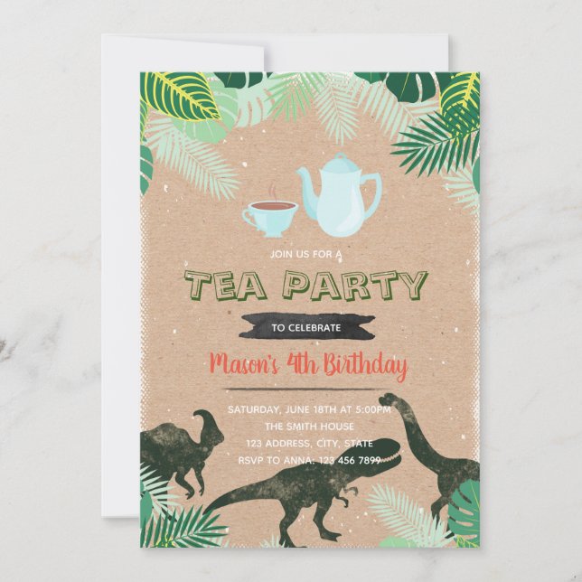 Invitación del muchacho del fiesta del rex del té (Anverso)