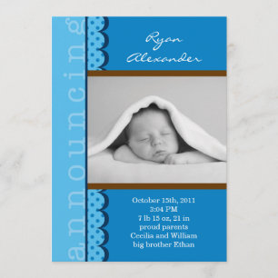 Invitación del nacimiento de la foto del bebé