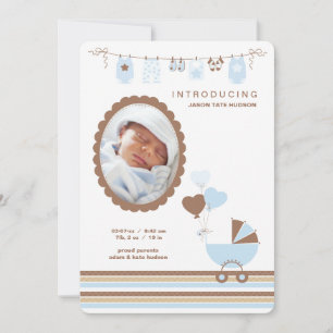 Invitación del nacimiento de la foto del camafeo