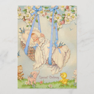 invitación del nacimiento de los azules cielos del