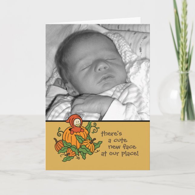 Invitación del nacimiento del bebé de Autum (Anverso)