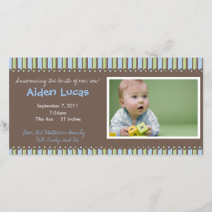 Invitación del nacimiento del bebé de las rayas
