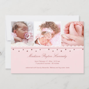 Invitación del nacimiento del chica de la