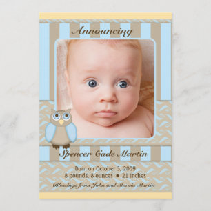 Invitación del nacimiento del pequeño búho