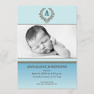 " Invitación del nacimiento guirnalda Ombre 5x7