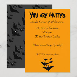 Invitación del Naranja de Halloween de los lindos