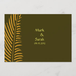 Invitación del naranja de la fronda de la palma