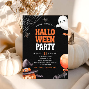 Invitación del Naranja negro de la fiesta de Hallo