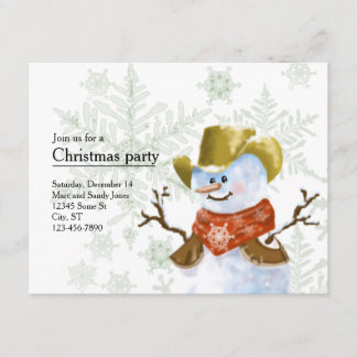 Invitación del navidad del muñeco de nieve del