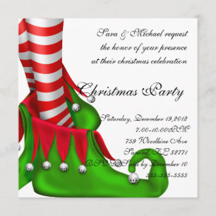 invitación del navidad del zapato del duende