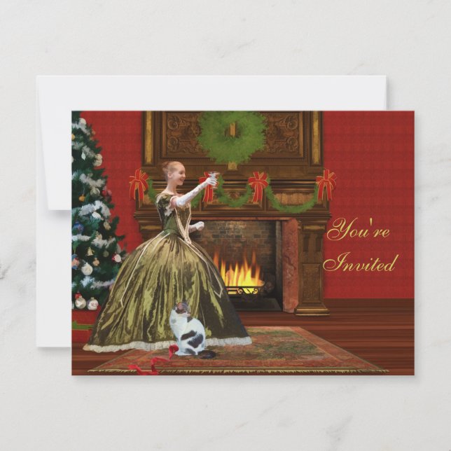 Invitación del navidad, hogar del día de fiesta (Anverso)