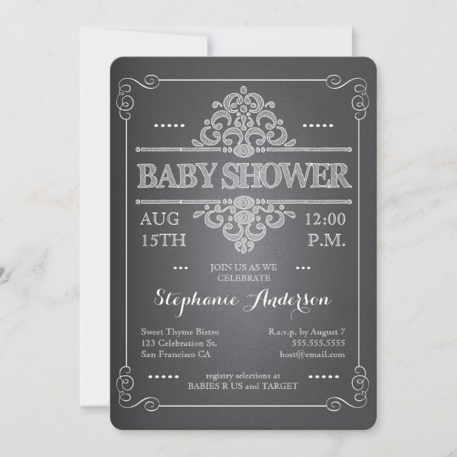 Invitación del neutral de Baby Shower de la (Anverso)