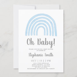Invitación del niño Baby Shower Baby Blue Rainbow