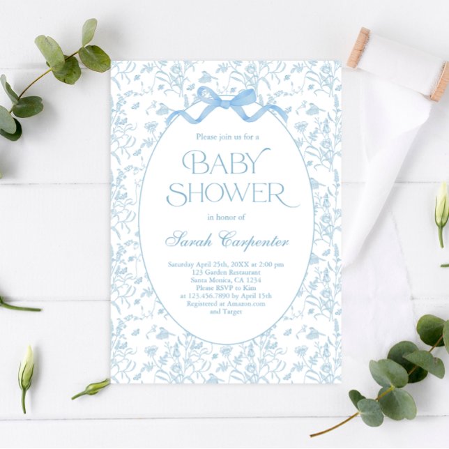 Invitación del niño Baby Shower de Toile De Jouy B (Subido por el creador)
