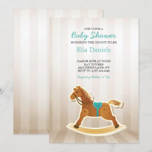 Invitación del niño Baby Shower Rocse Horse