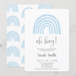 Invitación del niño de Baby Shower con arcoiris az