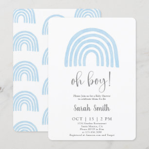 Invitación del niño de Baby Shower con arcoiris az