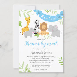 Invitación del niño de Baby Shower de animales sal